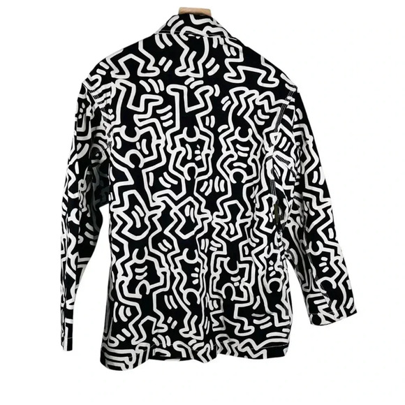 Keith Haring H&M Collab Size XS Men Jacket Twill Shacket 80s - Picture 2 of 10